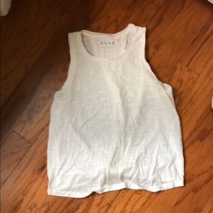 White Aero open back tie athletic tank top
